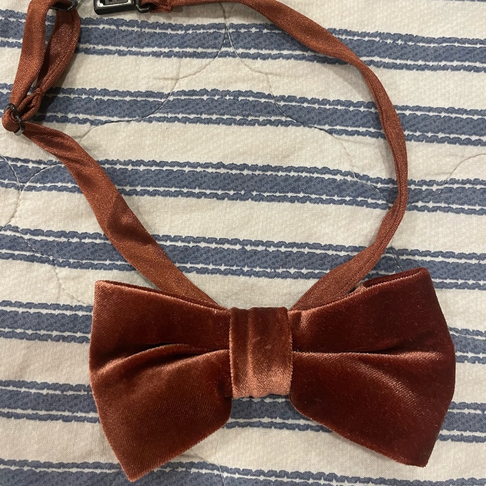 EUC Rust Velour Bow Tie. Fall family photo must!